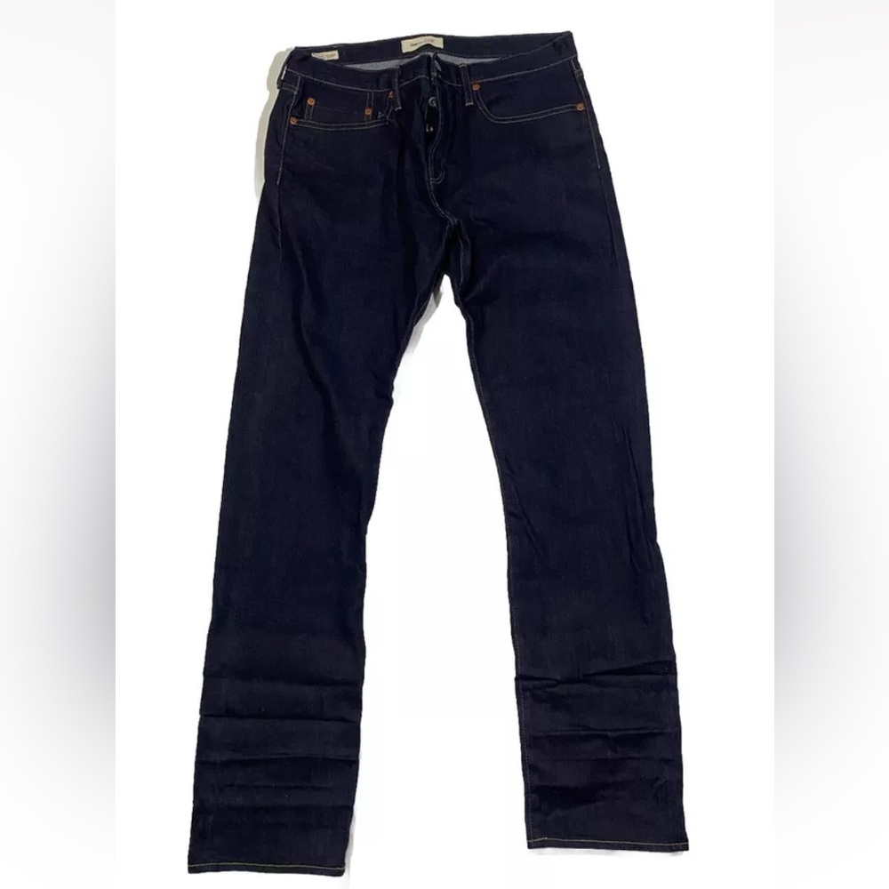 Gap Kaihara Japanese Selvedge Jeans Mens 34X32 Slim Fit Dark Raw Indigo